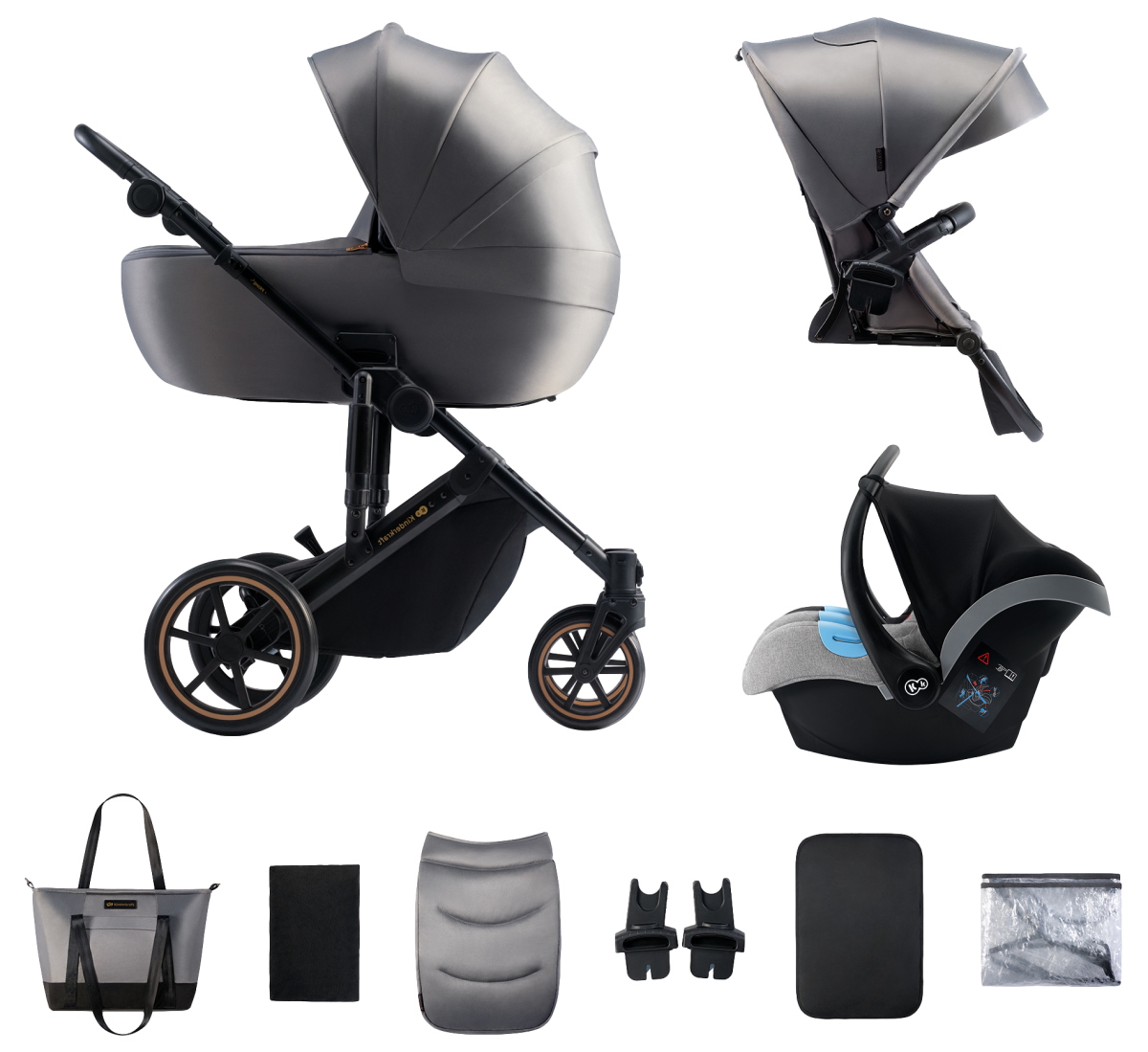 Vernederen nemen Klem Kinderkraft Prime 2 Shadow Grey 3-in-1 Kinderwagen incl. Autostoel |  MamaLoes